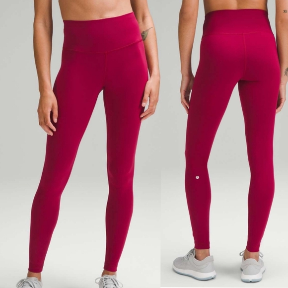 lululemon athletica Pants - Lululemon Wunder Train High-Rise Tight 28" Pomegranate Size 14